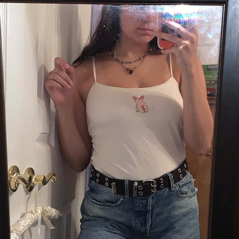 White tanktop Y2K 90s